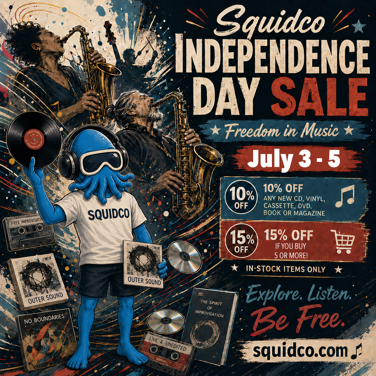 Squidco Freedom in Music Independence Day Sale